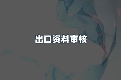出口资料审核